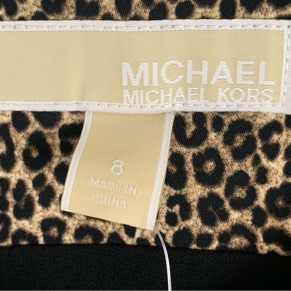 NEW MICHAEL KORS Dark Camel Brown Leopard Print Cropped Jumpsuit Size 8 - Picture 8 of 11